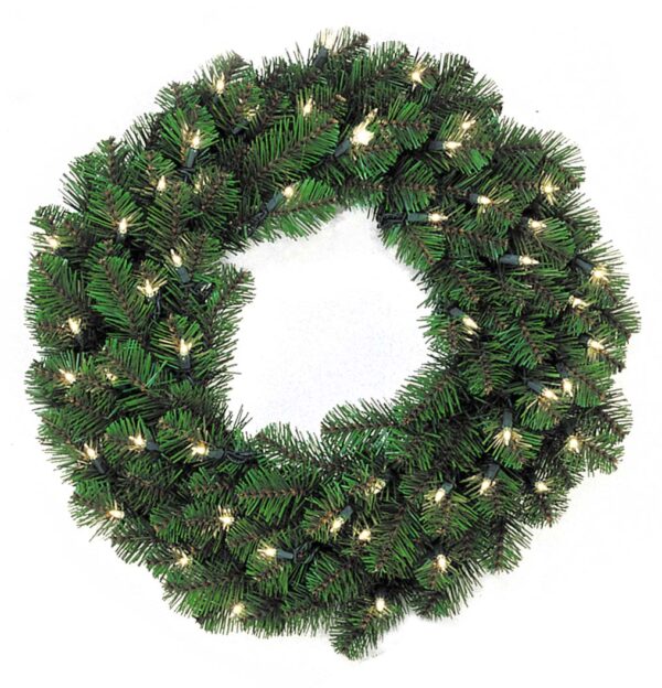 WREATH 36IN PINE WARM WHITE LED 